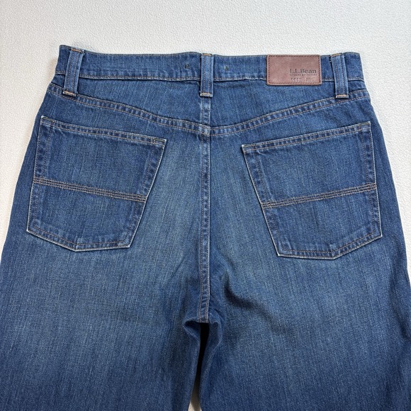 LL Bean‎ Jeans Men 32 (fits 33x29) Blue Classic Fit Slightly Tapered 100% Cotton - Picture 9 of 16